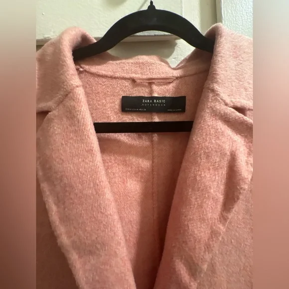 Zara Soft Pink Wool Coat - Picture 3 of 3
